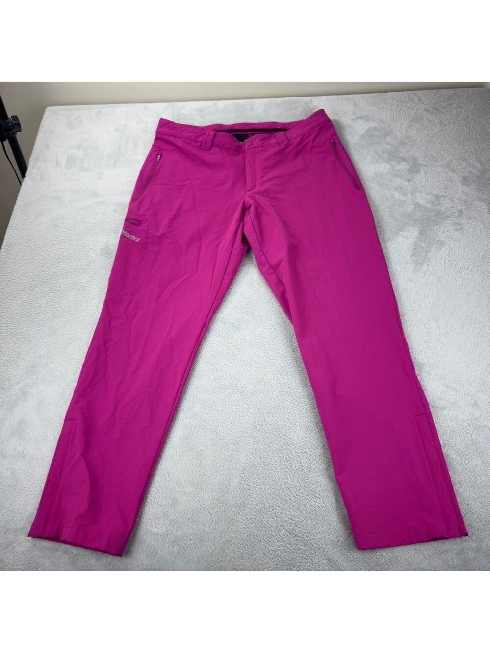 Marmot Women sz 14 (XXL) Pink Wide Leg Snowboard Ski Pants 35 Waist x 30 Length